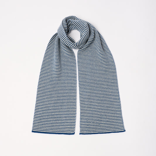 Denim Blue & White Cashmere Scarf