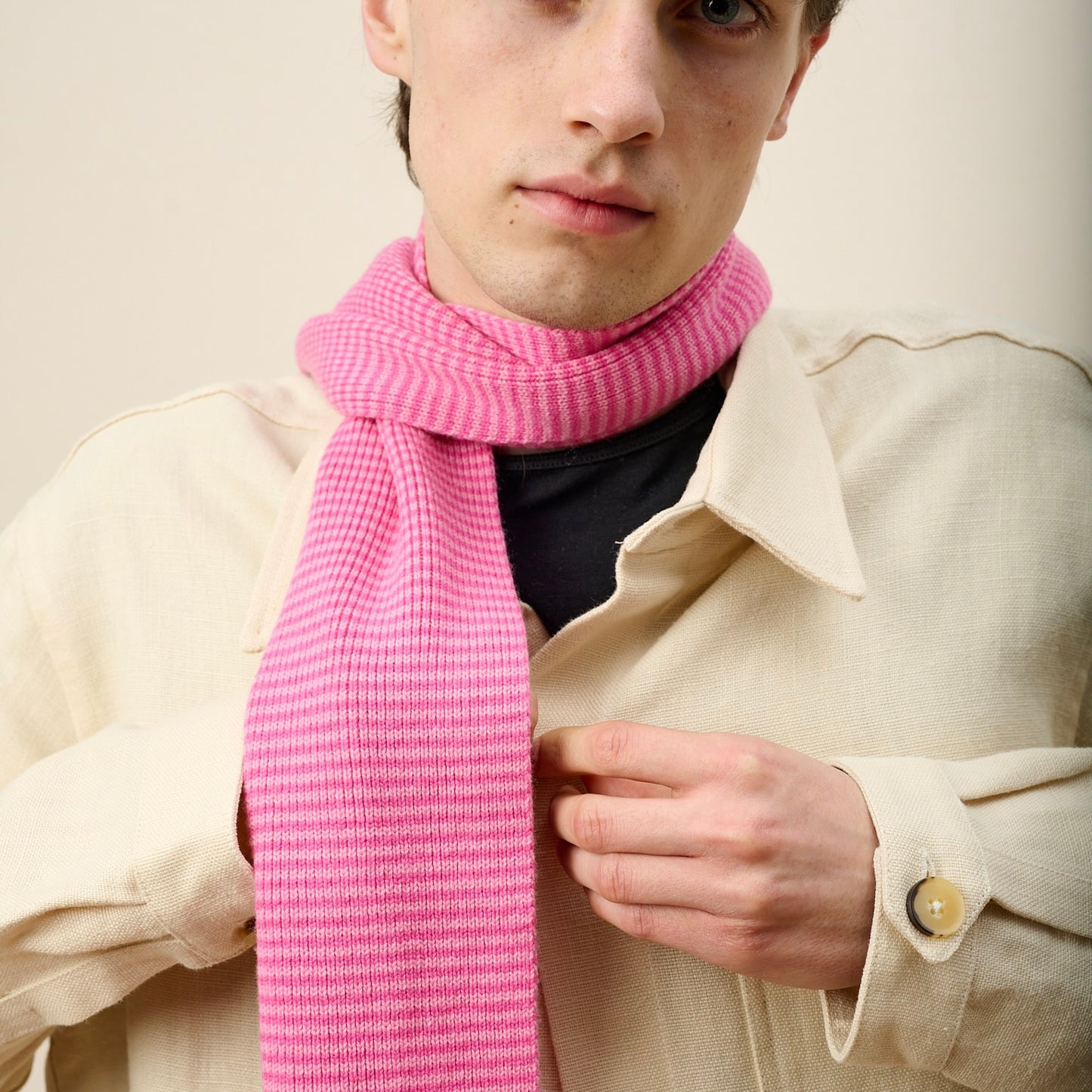 Candy Pinks Striped Cashmere Scarf