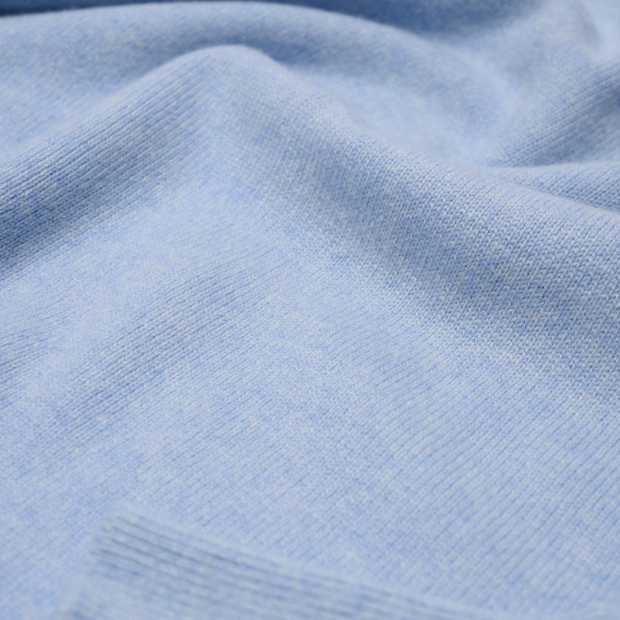 Luxury Classic 4 Ply Crew Neck Jumper - Blue Haze