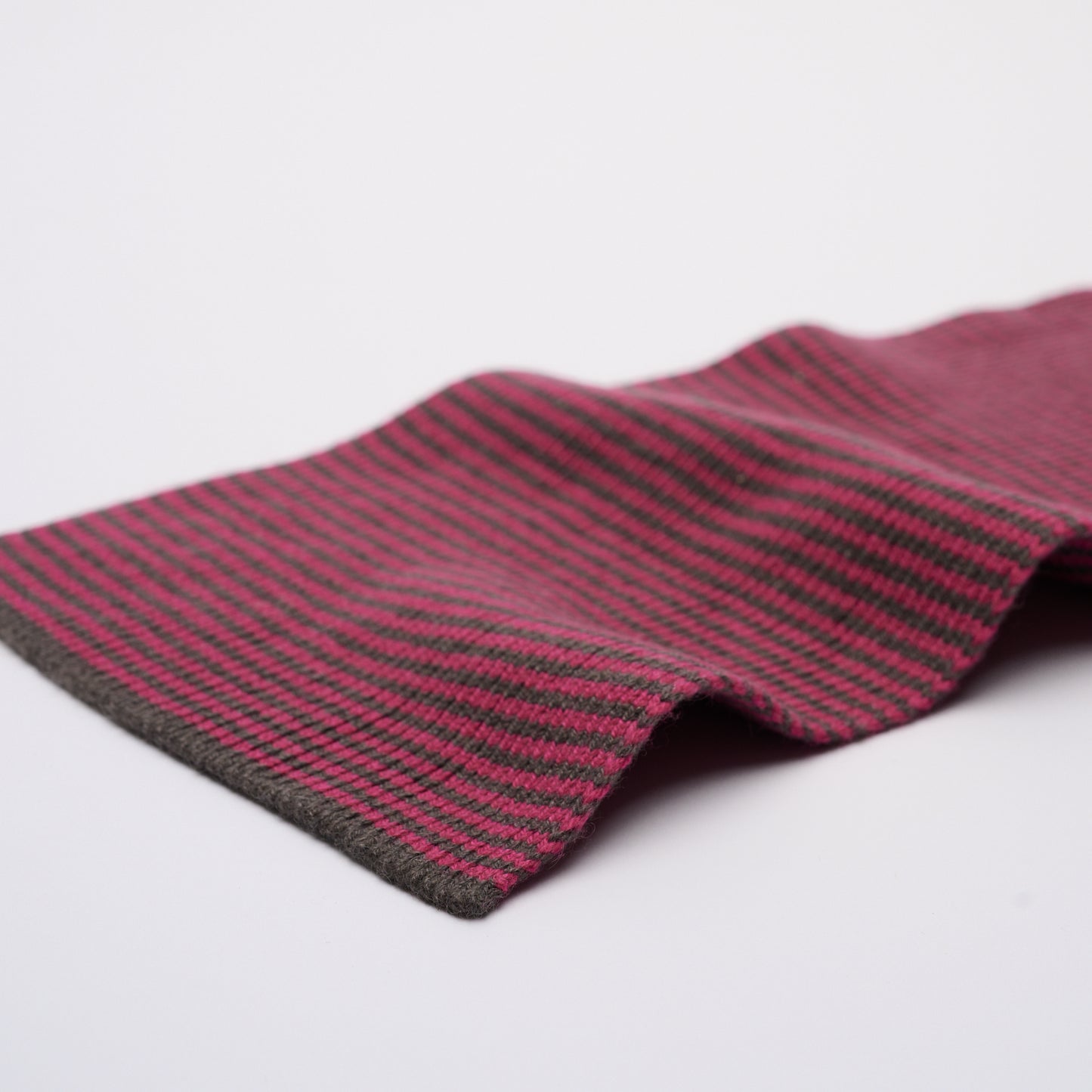 Raspberry Pink & Puddle Striped Cashmere Scarf