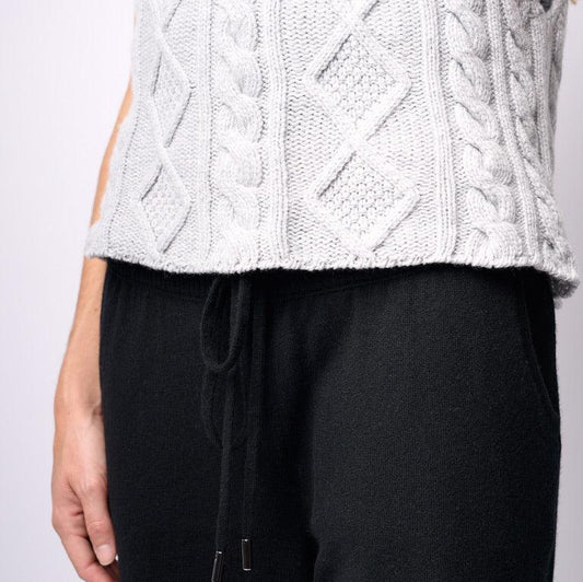 Oversized 8ply Aran Cable Cashmere Tank Top