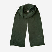 Olive Green & Grey Striped Cashmere Scarf