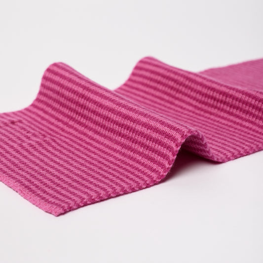 Pink Striped Cashmere Scarf