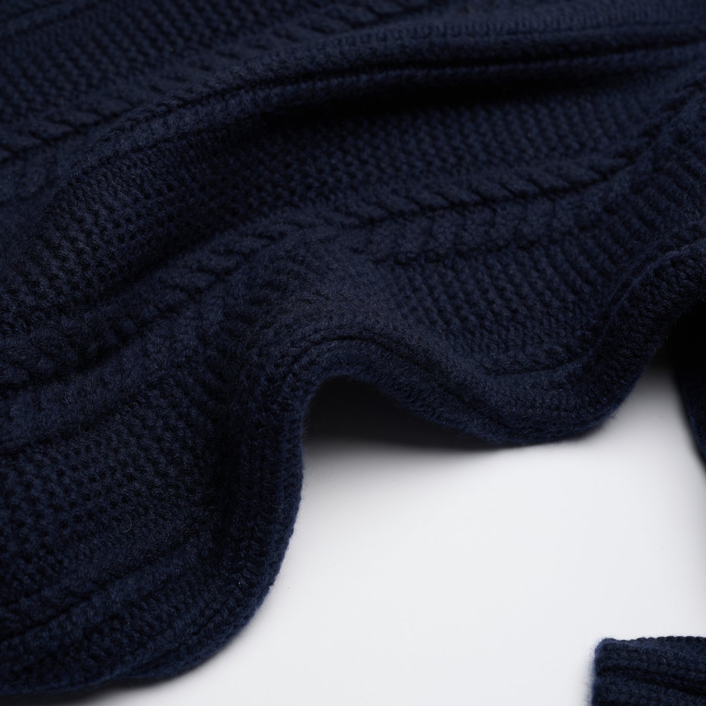 Cable Turtle Neck Jumper - Dark Navy