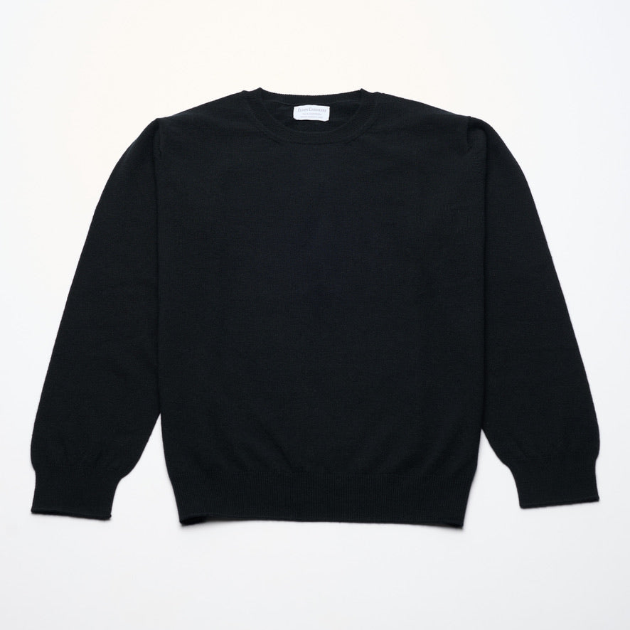 Summer Weight Crew Neck Cashmere Jumper - Dark Navy