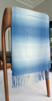 Blue & White Woven Shawl