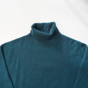 Relaxed Ribbed Roll Neck Jumper - Deep Teal
