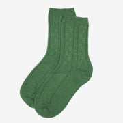 Green - Cable Knit Short Bed Socks