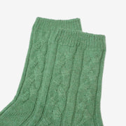 Green - Cable Knit Short Bed Socks