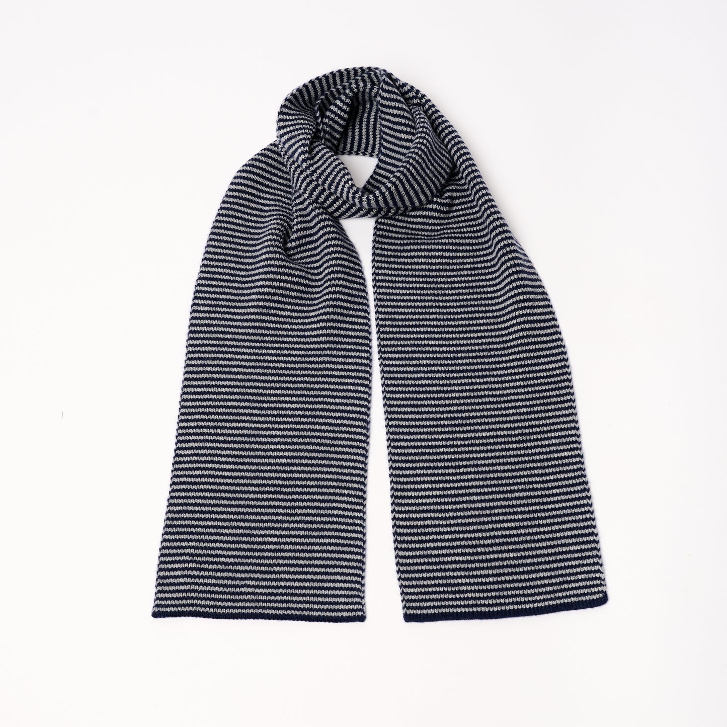 Navy & Grey Cashmere Scarf
