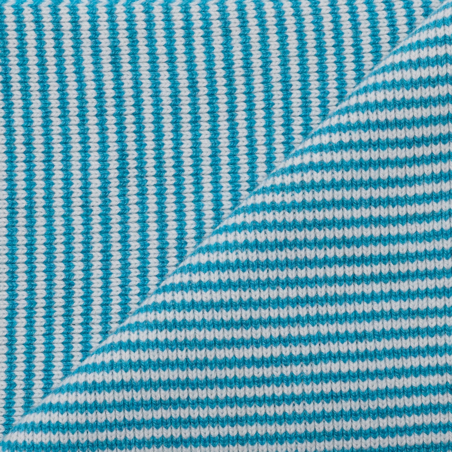 Ocean Blue & White Striped Cashmere Scarf