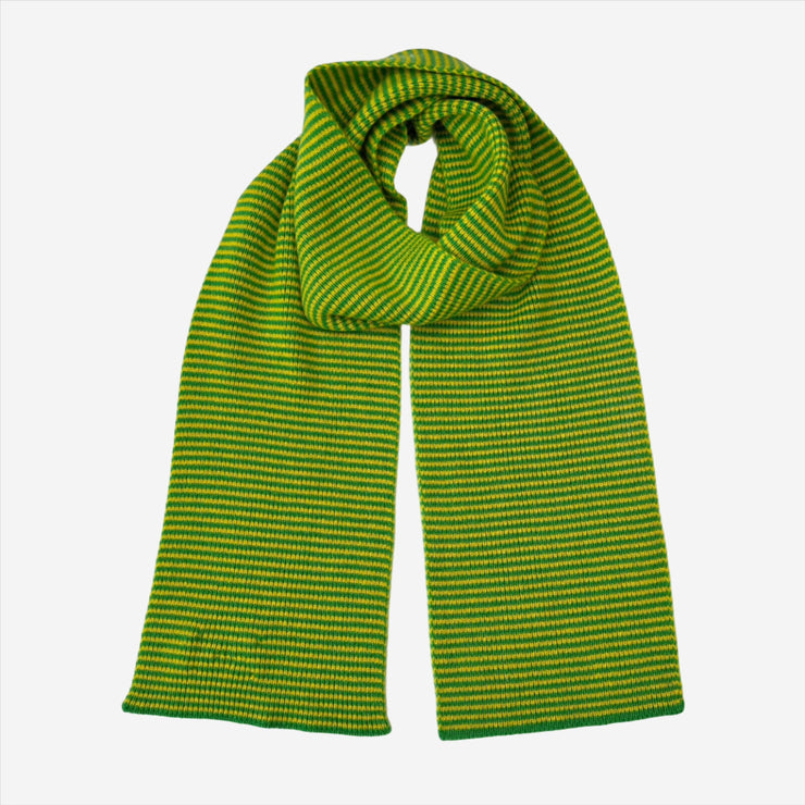 Yellow & Lime Striped Cashmere Scarf
