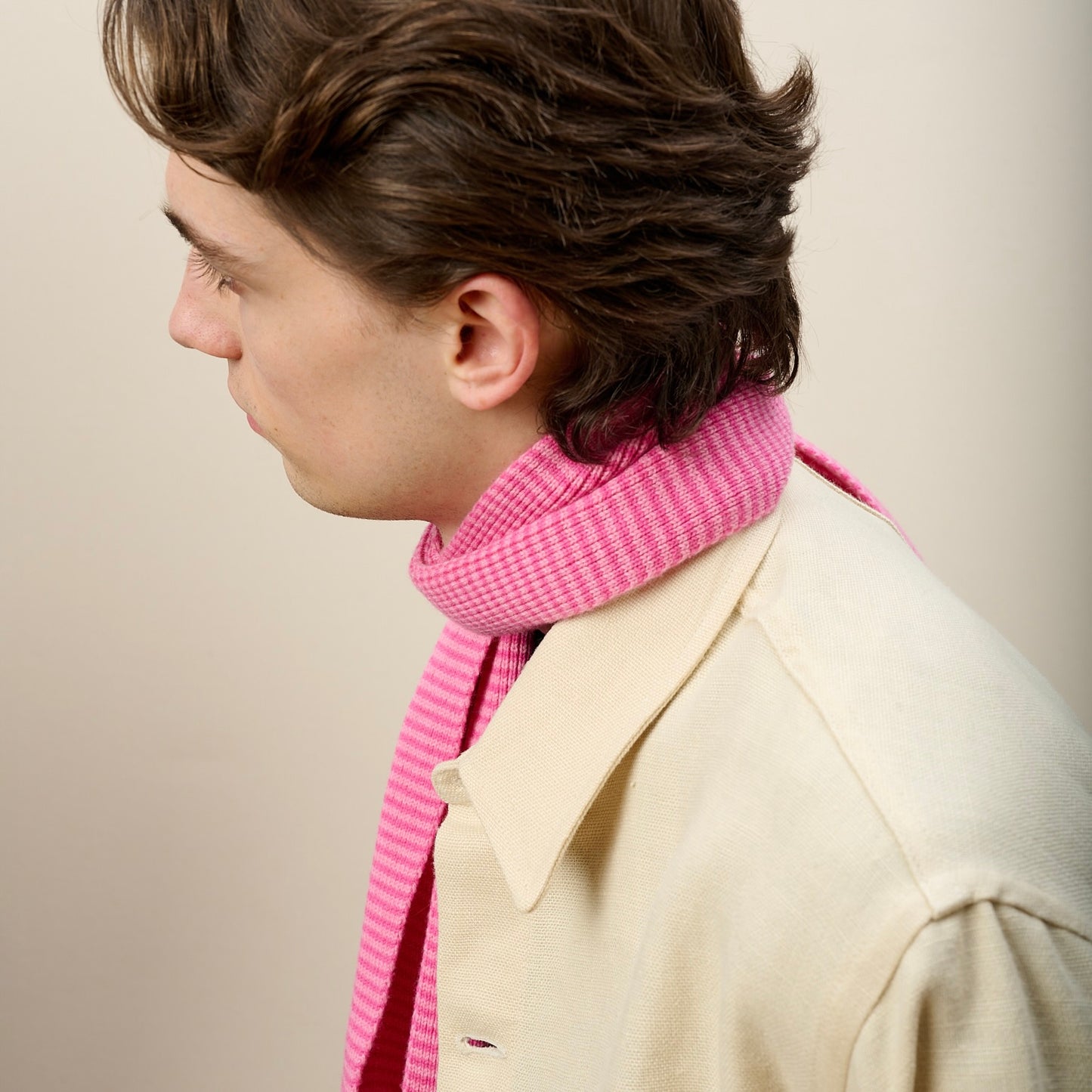 Candy Pinks Striped Cashmere Scarf