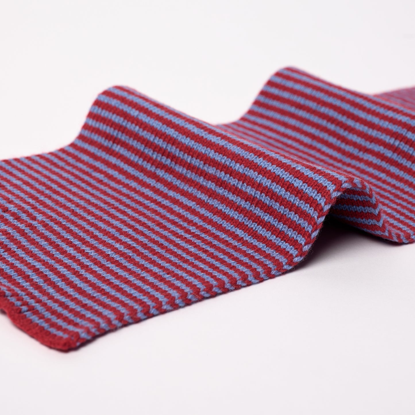 The New Craigie - Red & Light Blue Striped Cashmere Scarf