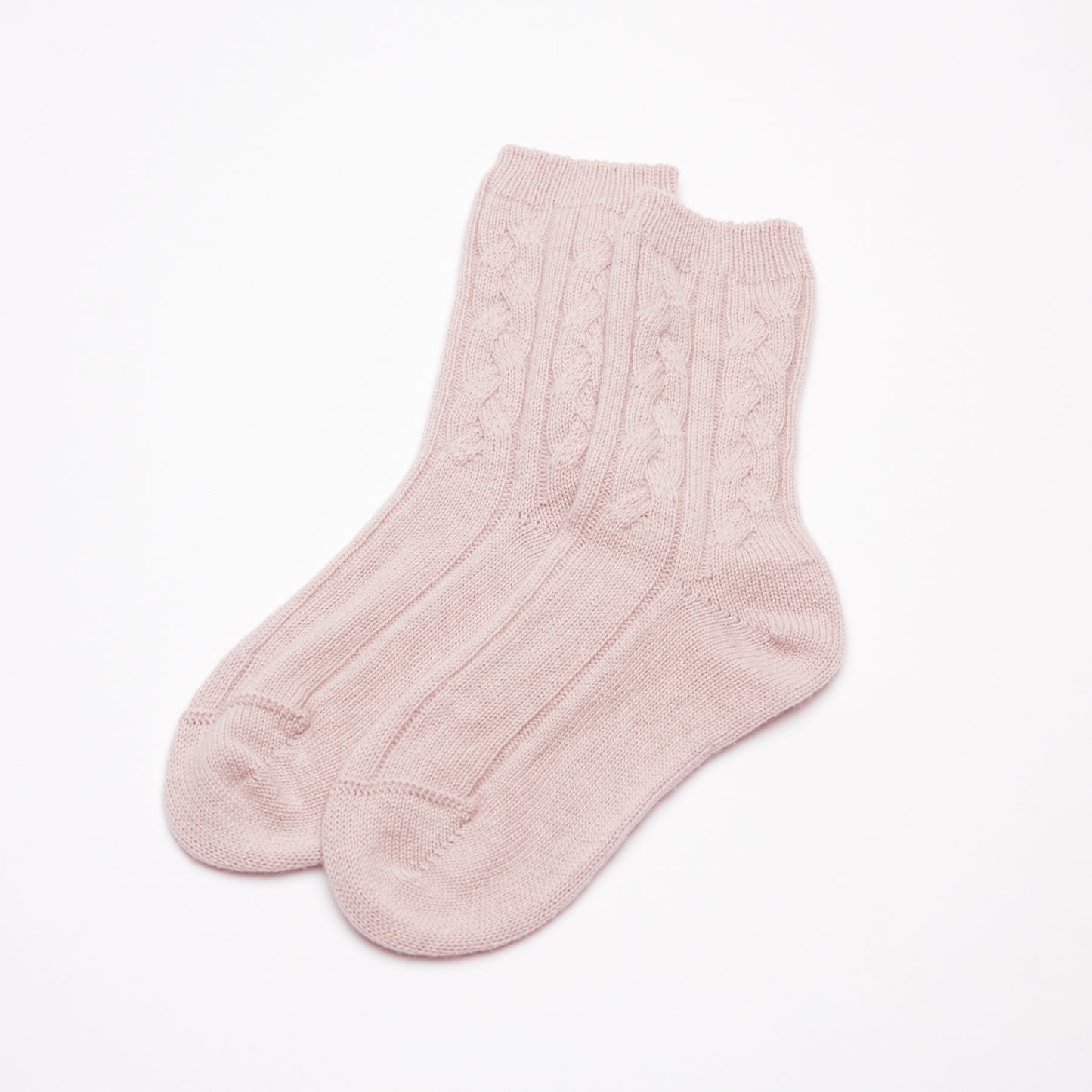 Soft Pink - Cable Knit Short Bed Socks