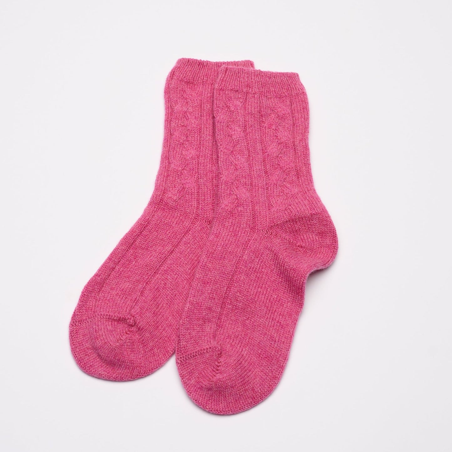 Crushed Raspberry - Cable Knit Short Bed Socks