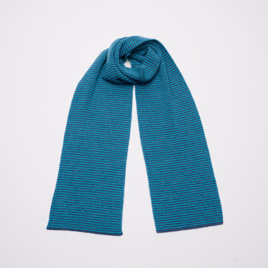 Ocean Blues Striped Cashmere Scarf