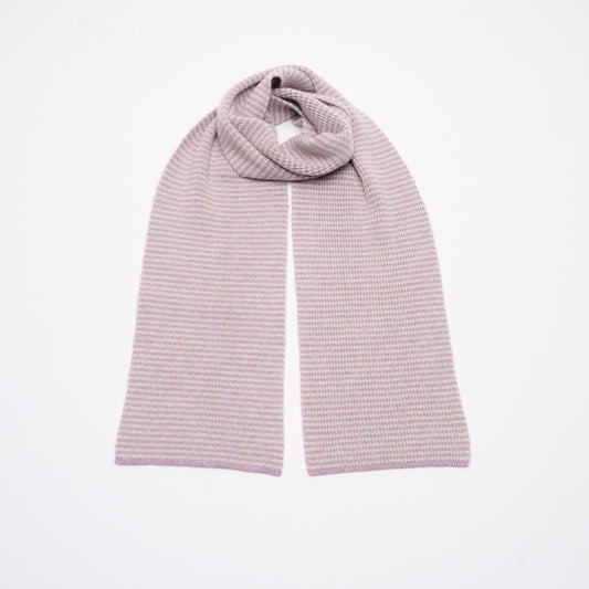 Lilac Crush Striped 5 ply Cashmere Scarf