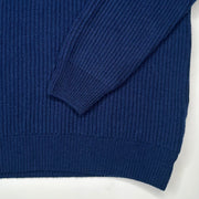 Relaxed Ribbed Roll Neck Jumper - Bright Navy