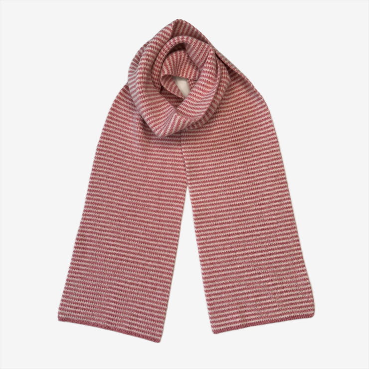 Pink & White Marl 5 ply Cashmere Scarf