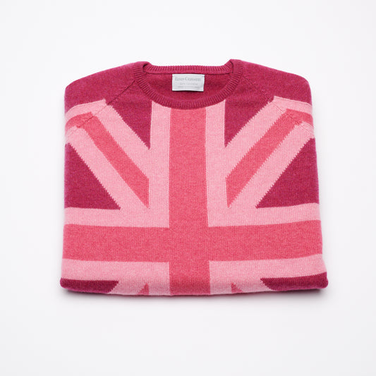 TICKLED PINK UNION JACK JUMPER - Pink Marls