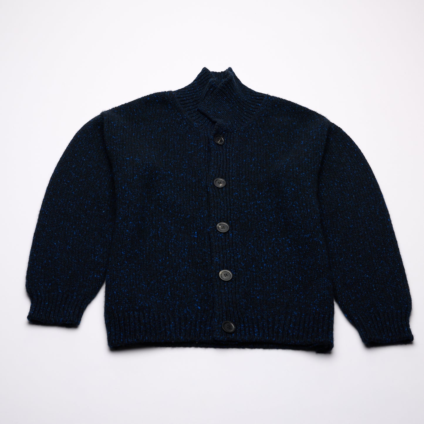 Donegal 8 Ply Cashmere Cardigan - Navy Blue