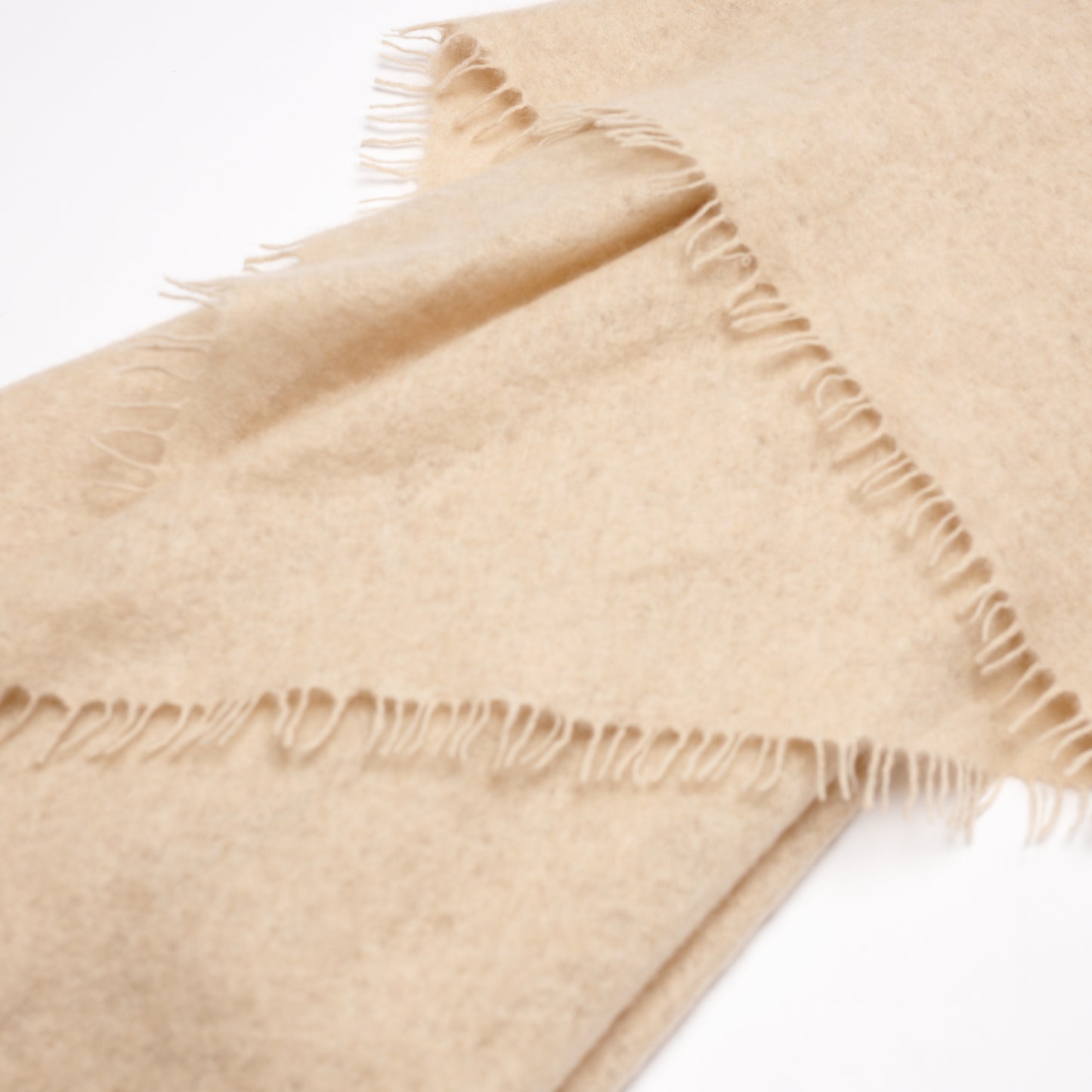 Handwoven Felted Shawl - Light Natural Undyed
