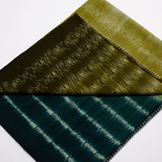 Aztec Green Design Cashmere/Wool Blend Blanket