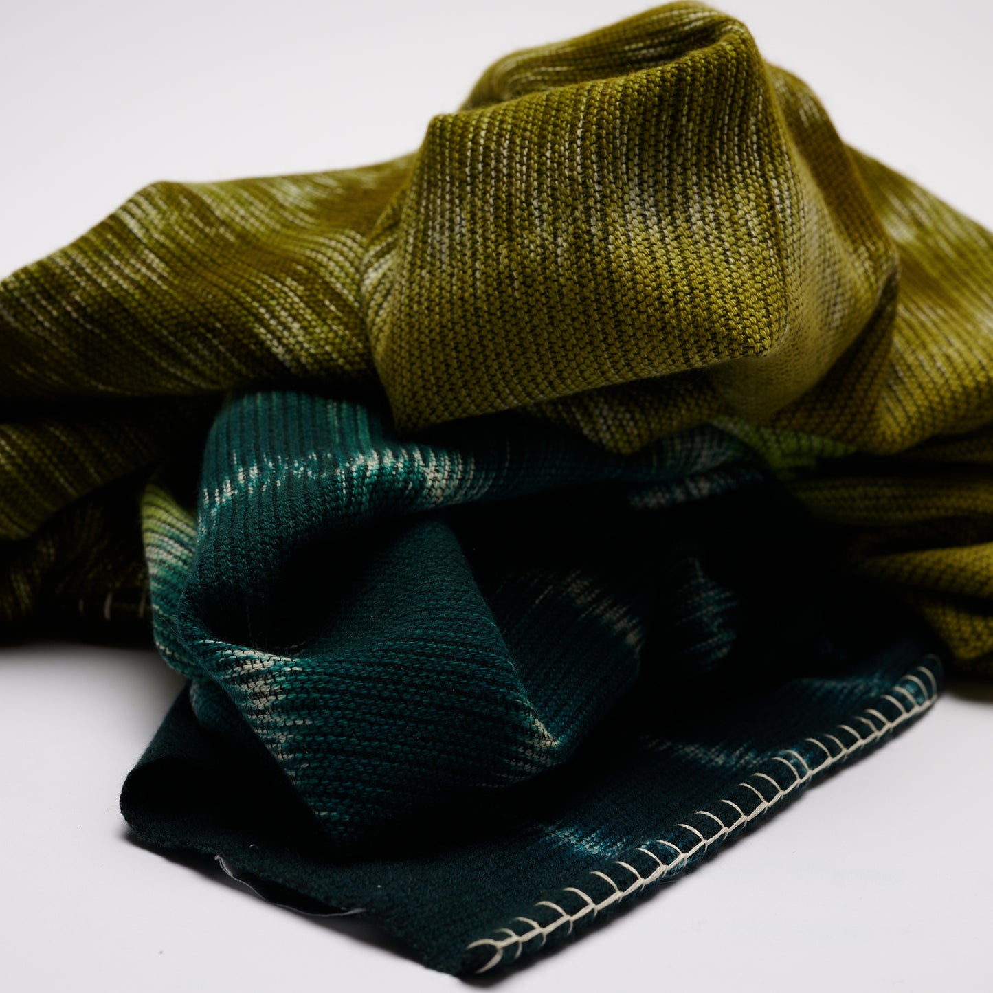 Aztec Green Design Cashmere/Wool Blend Blanket