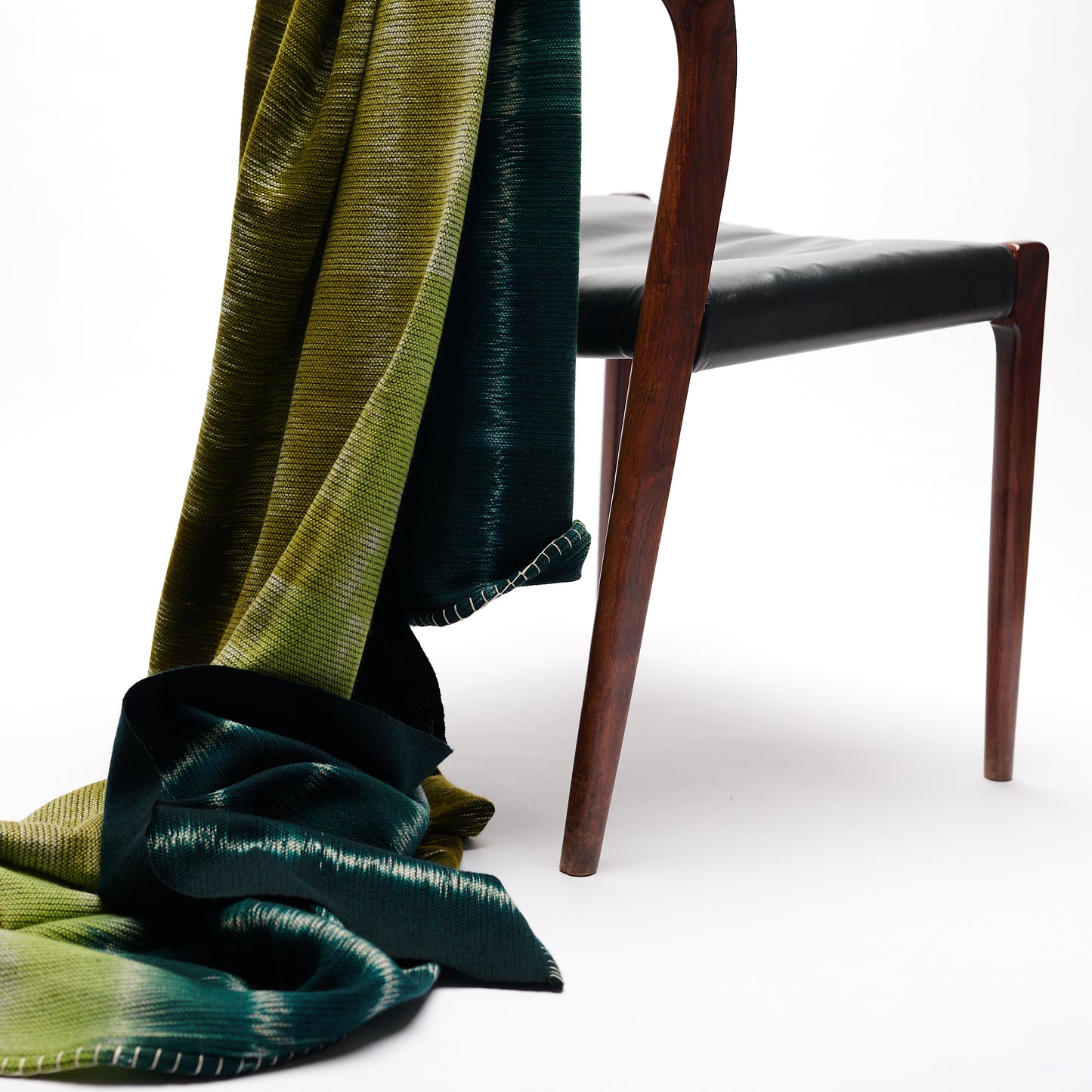 Aztec Green Design Cashmere/Wool Blend Blanket