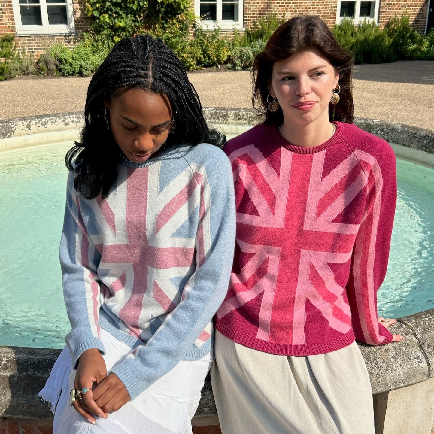 TICKLED PINK UNION JACK JUMPER - Pink Marls