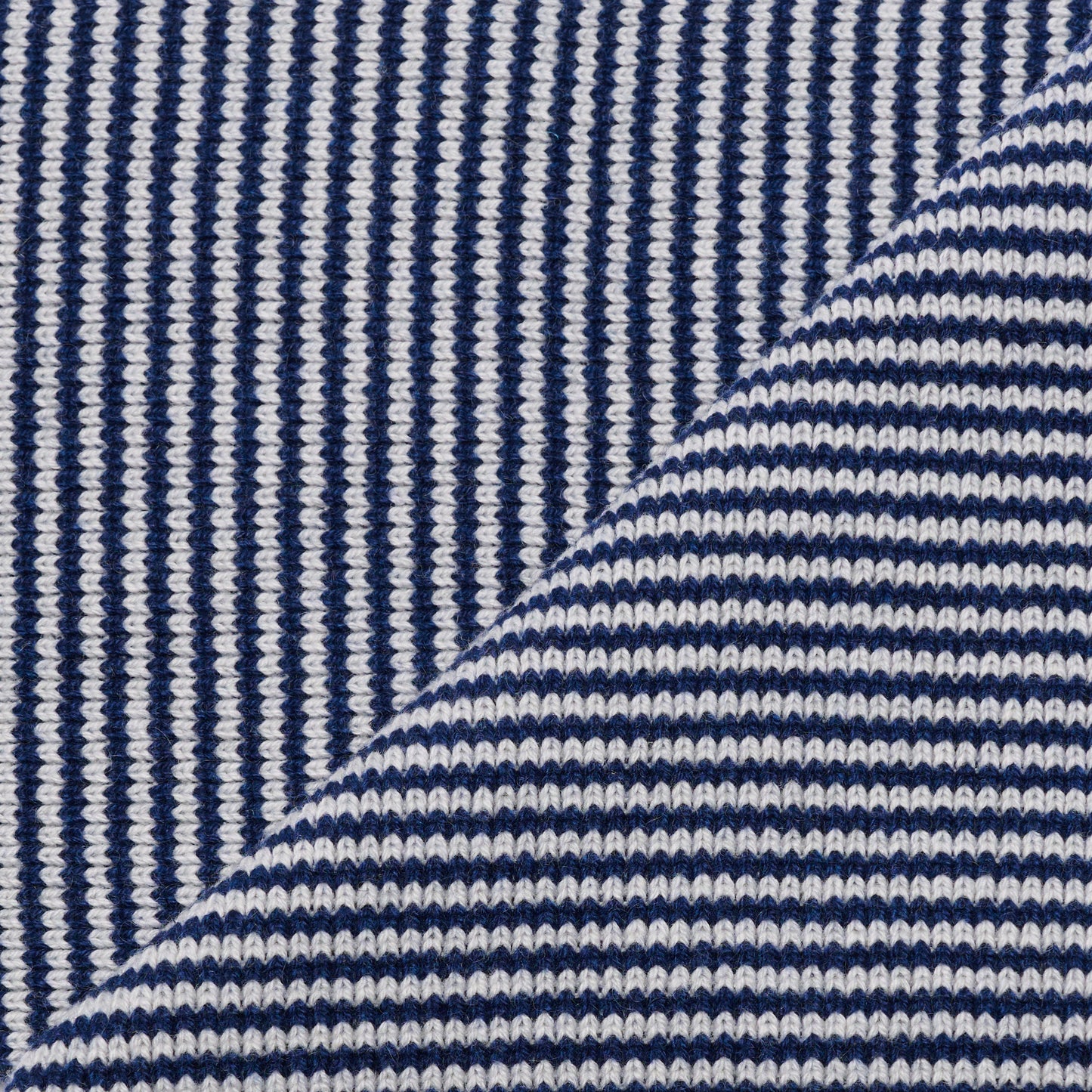 Navy & Light Grey Striped Cashmere Scarf