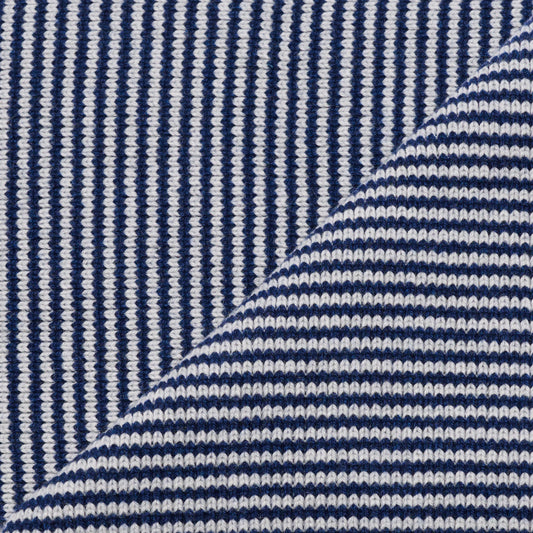 Navy & Light Grey Striped Cashmere Scarf
