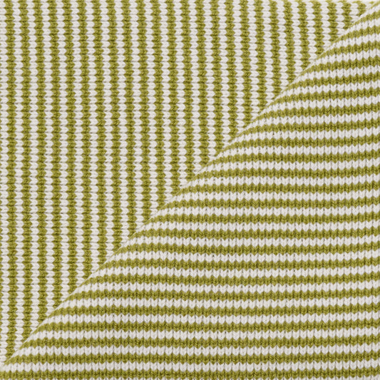 Matcha Green & White Striped Cashmere Scarf