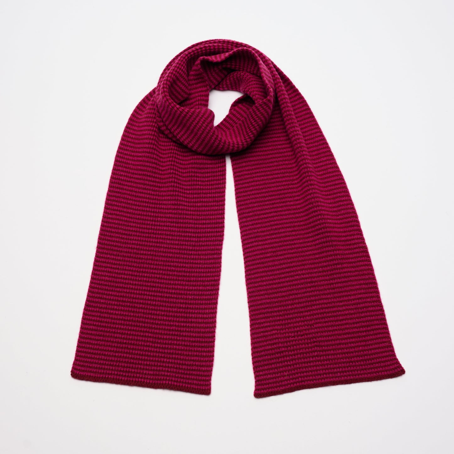 Raspberry & Mulberry Striped Cashmere Scarf