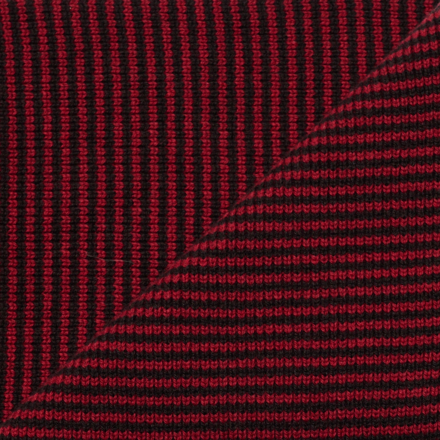 Red & Dark Chocolate Striped Cashmere Scarf