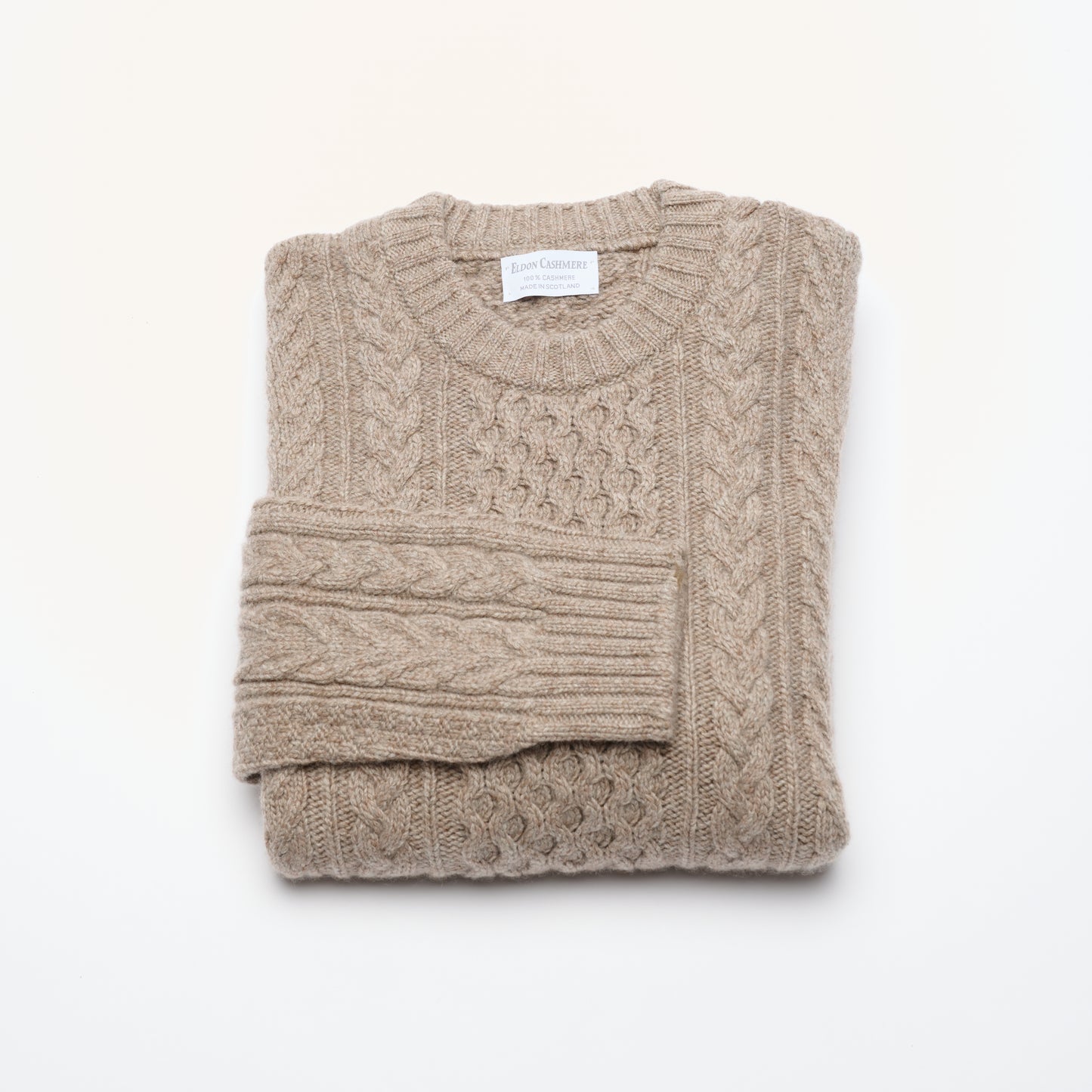 Men's Aran Cable Jumper - Natural Marl