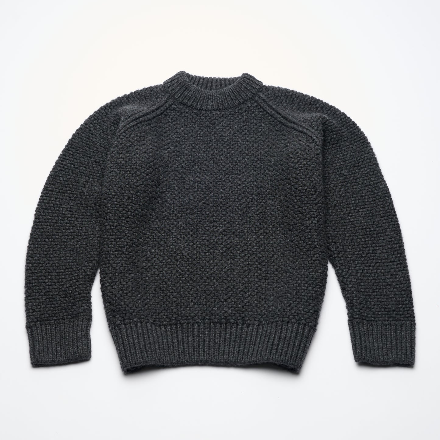 Chunky Textured Funnel Neck Jumper - Charcoal