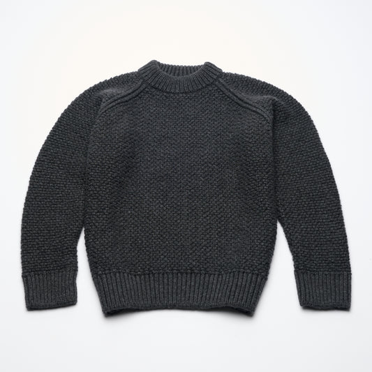 Chunky Textured Funnel Neck Jumper - Charcoal