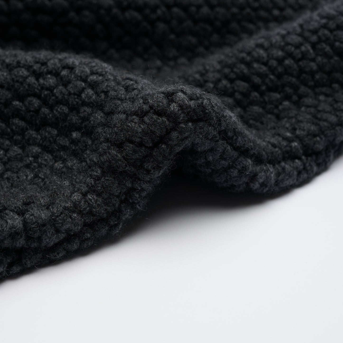 Chunky Textured Funnel Neck Jumper - Charcoal