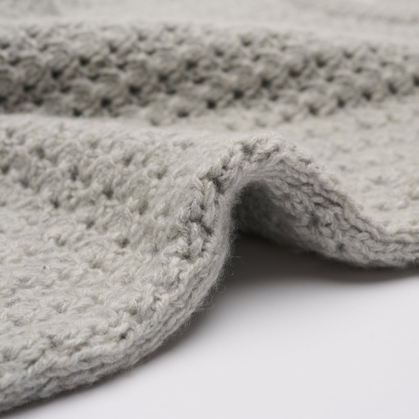 Donegal Cashmere Crochet Jumper - Light Grey