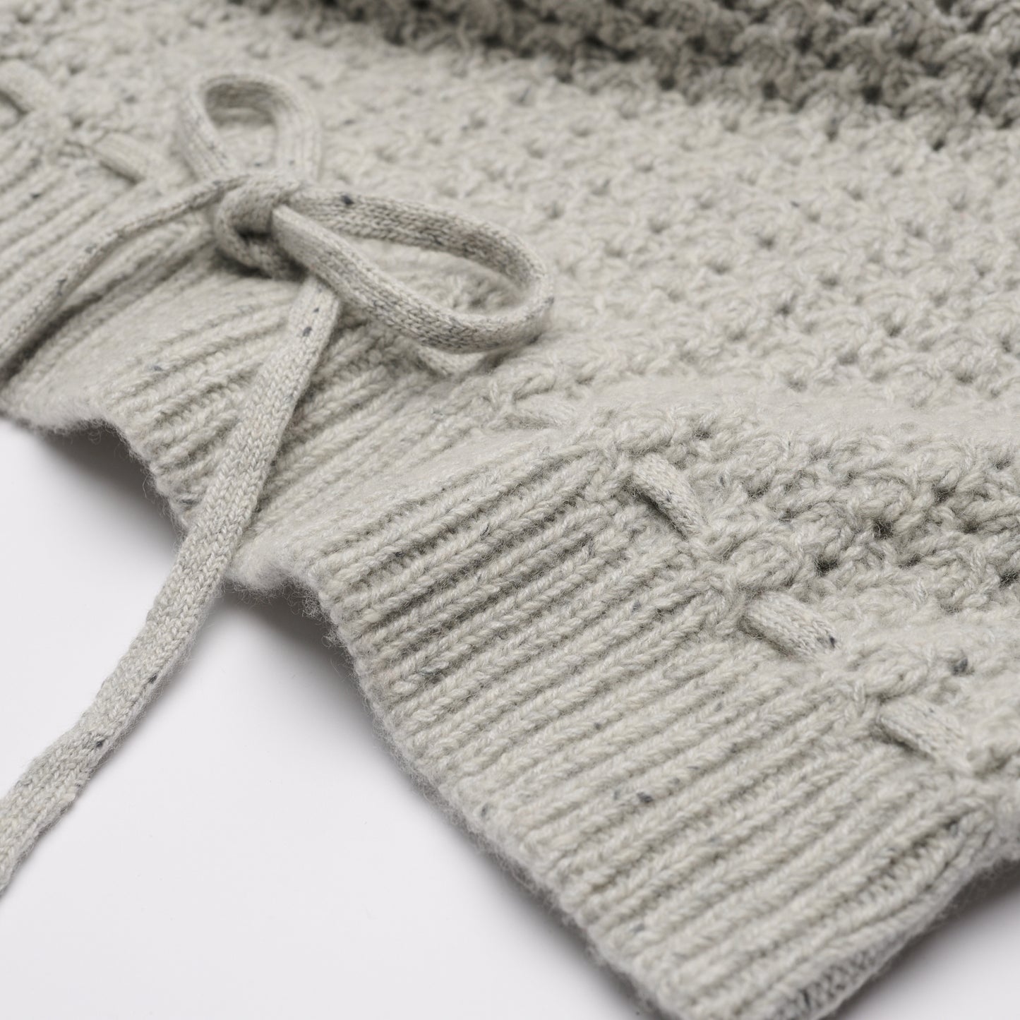 Donegal Cashmere Crochet Jumper - Light Grey