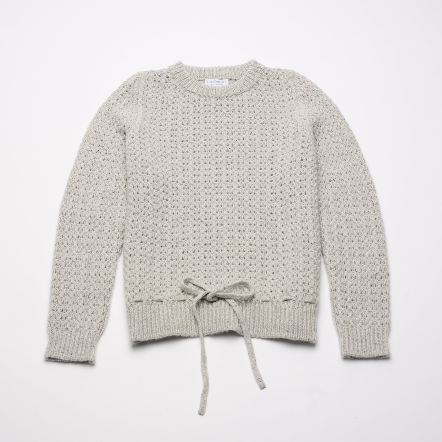Donegal Cashmere Crochet Jumper - Light Grey