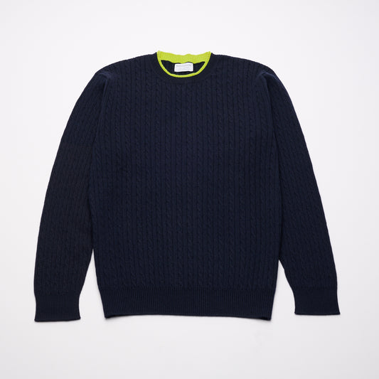 Cable Knit Cashmere Jumper - Dark Navy