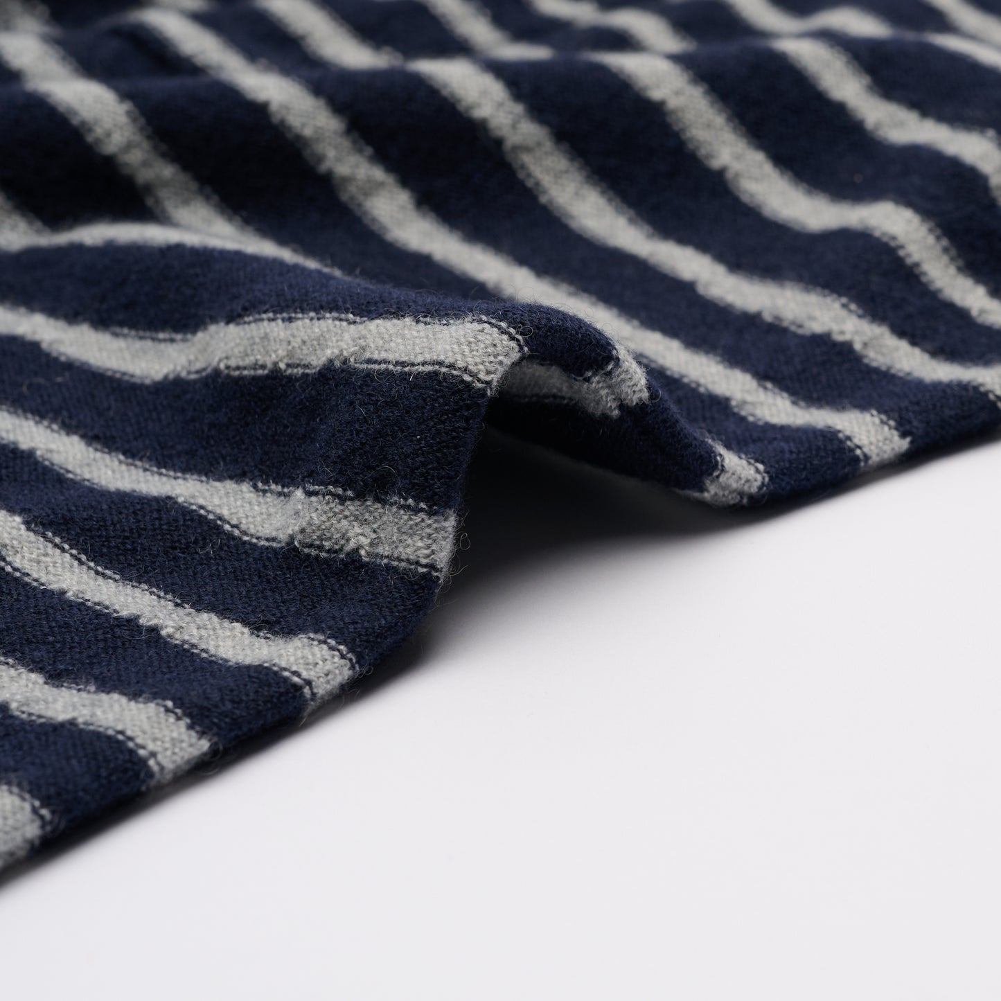 Unisex Striped Cashmere Jersey - Navy & Light Grey