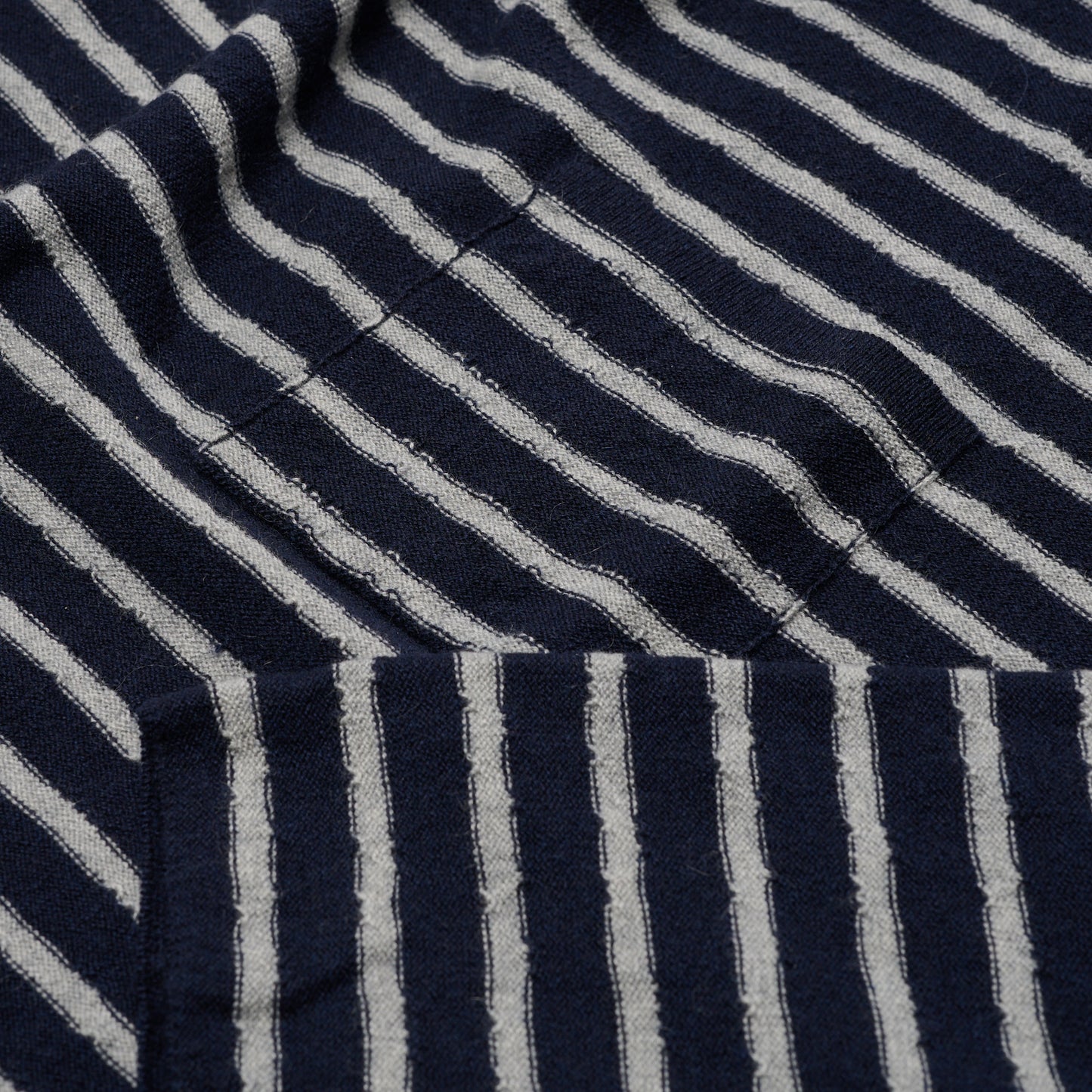 Unisex Striped Cashmere Jersey - Navy & Light Grey