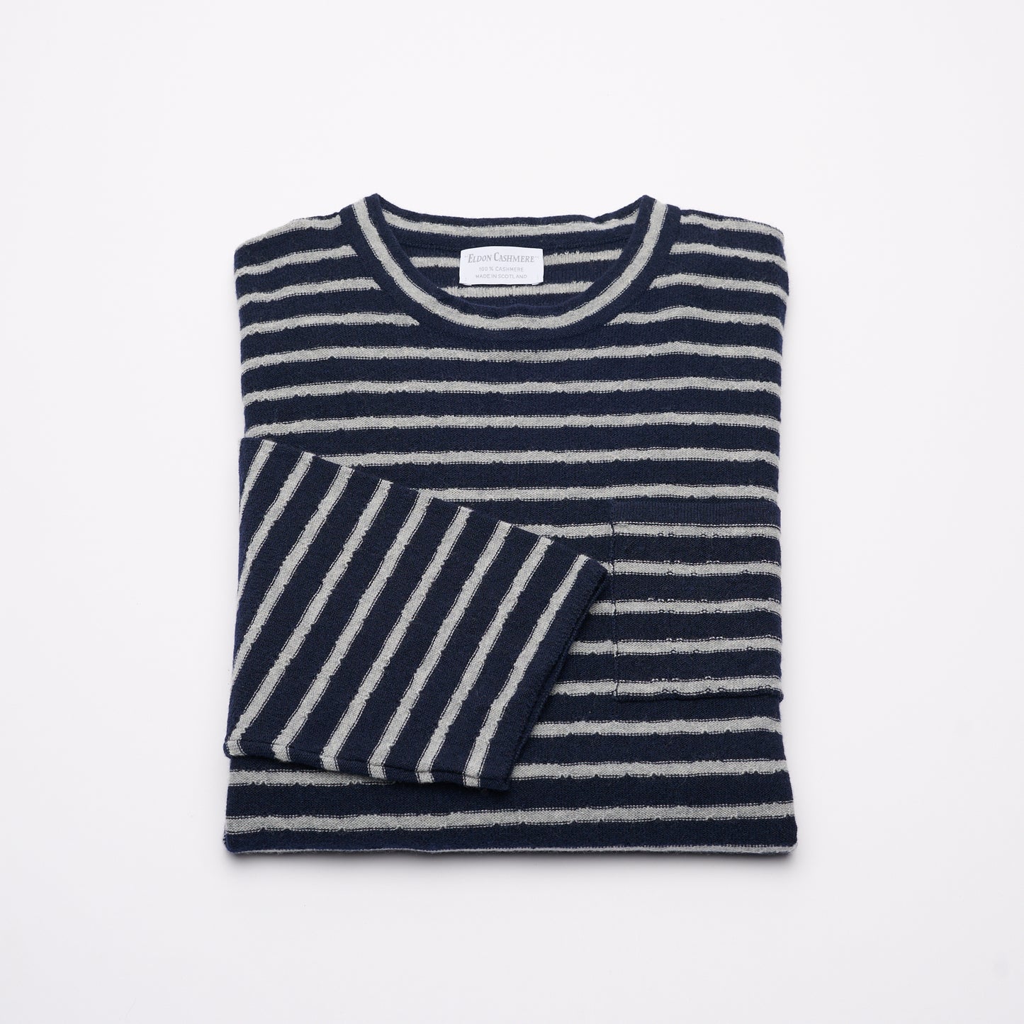 Unisex Striped Cashmere Jersey - Navy & Light Grey