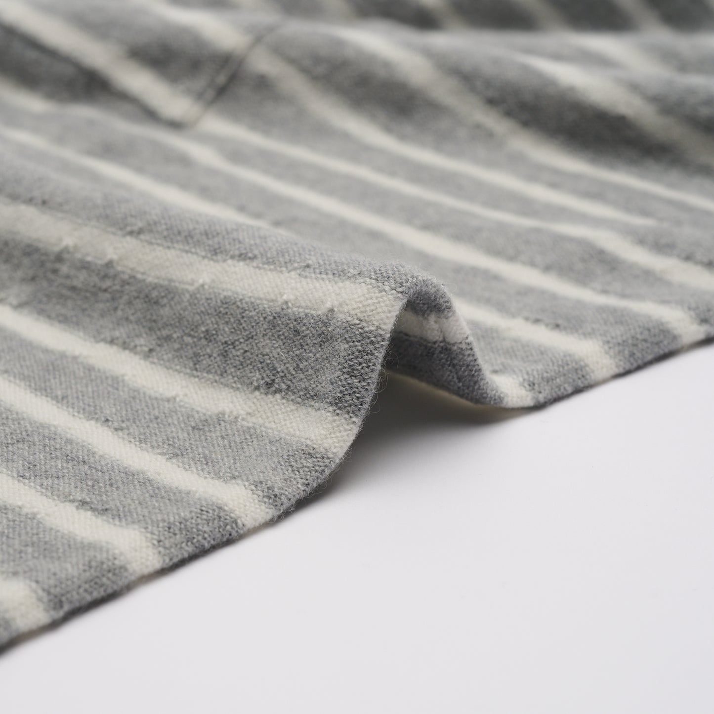Unisex Striped Cashmere Jersey - Light Grey & White