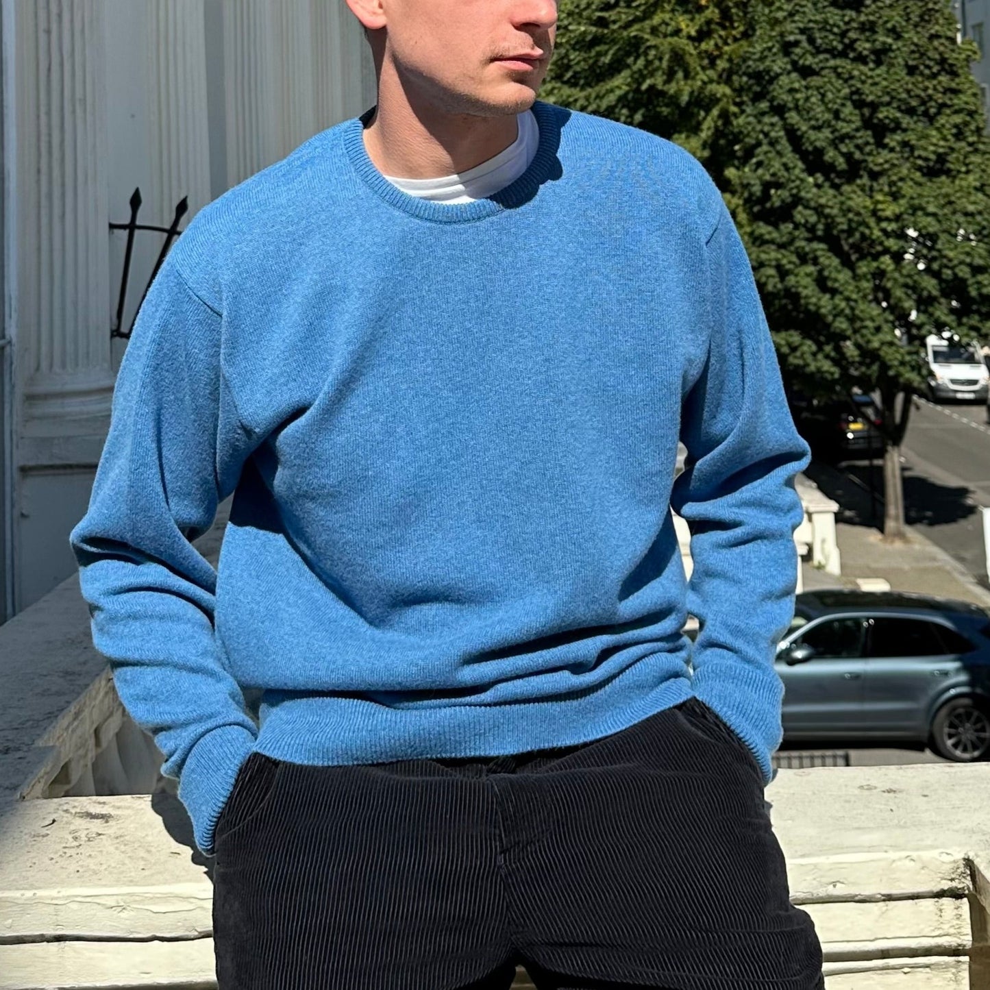 Luxury Classic 4 Ply Crew Neck Jumper - Mallaig Blue