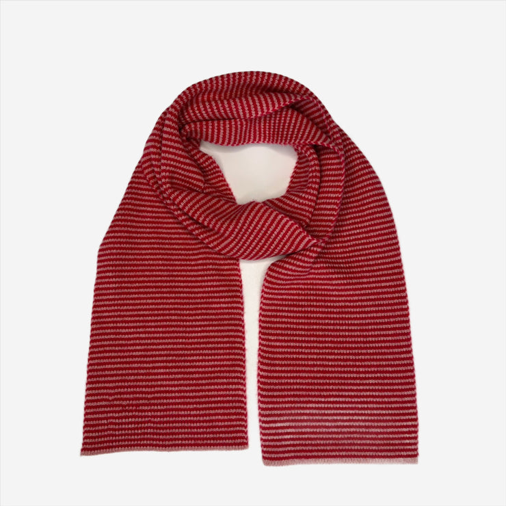 Red & Pink Striped Cashmere Scarf